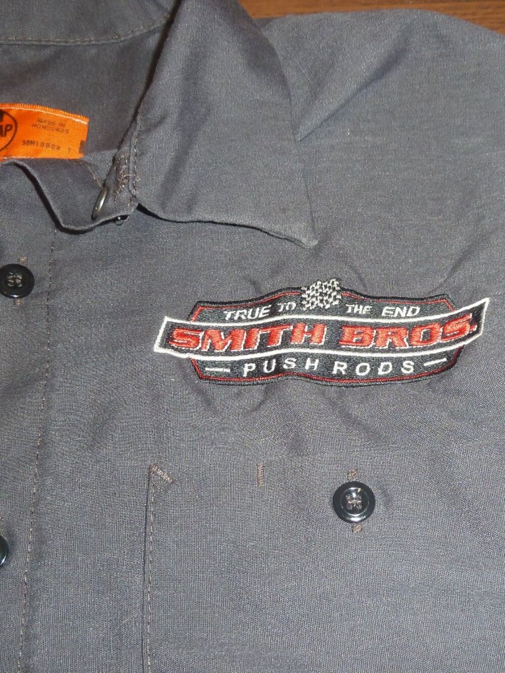 Red Kap Mechanics Work Shirt Smith Bros. Pushrods Mens Large Charcoal
